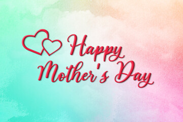 Happy Mother's Day Wallpaper sky and soft cloud with pastel color filter and grunge texture, nature abstract background