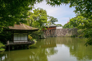 和歌山城・緑に囲まれた夏の紅葉渓庭園