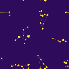 Constellations and watercolor stars