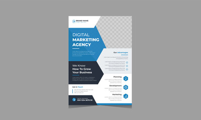 Modern Creative Business Flyer Corporate Flyer Template, Corporate Business flyer template vector design, Flyer Template Geometric shape used for business poster layout design, IT Company flyer