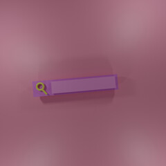 search bar on pink background 3d rendering