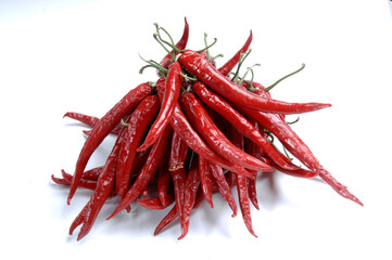 Calabrian spicy pepper used for the preparation of nduja salami isolated on white background