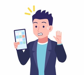 ツンツンヘアーの男性