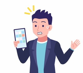 ツンツンヘアーの男性