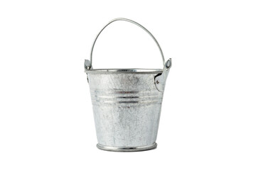 Zinc bucket close-up on a white background, isolate.