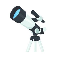 Telescope Sign Emoji Icon Illustration. Astronomy Vector Symbol Emoticon Design Clip Art Sign Comic Style.