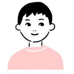 Boy front facing icon vector