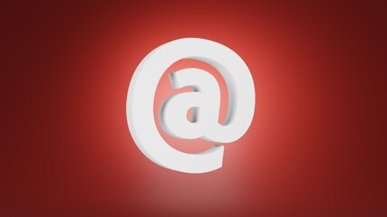 Ampersand 3d render on red background