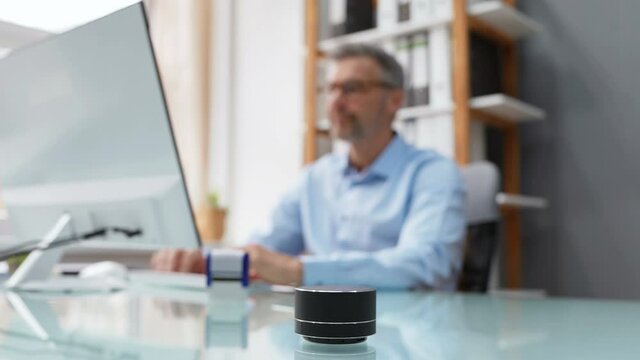 Using Voice Assistant Mini Speaker
