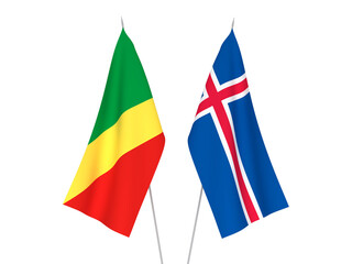 Iceland and Republic of the Congo flags