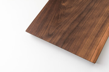 Wooden chopping board on white background