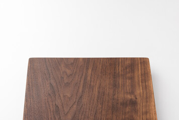 Wooden chopping board on white background