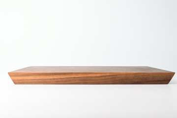 Wooden chopping board on white background