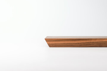 Wooden chopping board on white background