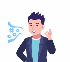 ジャケットを着た若い男性