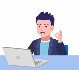 ジャケットを着た若い男性