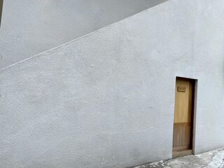 Wooden door on a white background