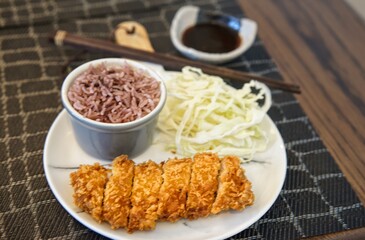 rice with fired pork