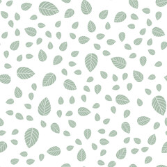 Seamless light blue leaf pattern. Vector illustration