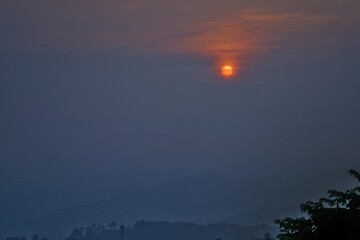 sunset in the mountains