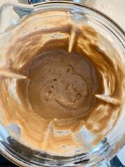 Homemade Organic Chocolate Smoothie in Blender.