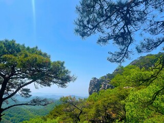 Beautiful landscape on mountain with nice sky