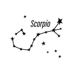 Zodiac constellation. Space and stars. Vector illustration isolated on white background