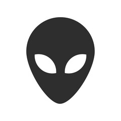 Alien icon isolated on white background. Extraterrestrial alien face or head symbol