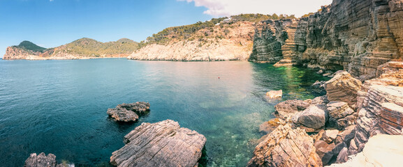 beach landscape ibiza formentera rocks © Kamila