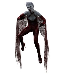 Vampire woman isolated on white background 3d illustration