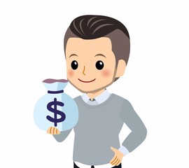 おしゃれな服装をした若者