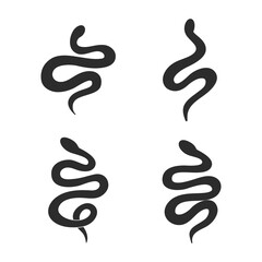 Snake silhouettes set.