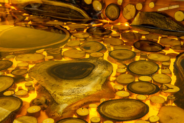 Abstract interior design decor furnishing with epoxy resin