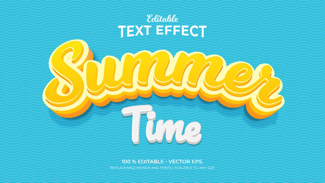 Text Effects, 3d Editable Text Style - Summer Time