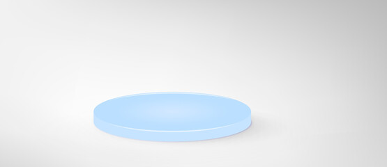Background platform vector 3d blue rendering with podium and minimal cloud light scene platform. Stage 3d rendering platform