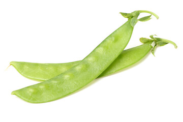 Snow peas isolated on white background