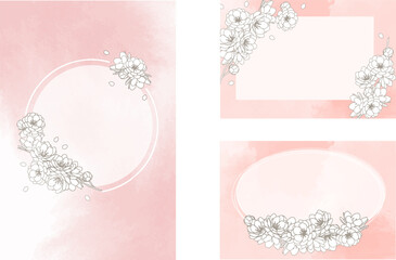  Flowers, floral, frame, simple, watercolor © anemoyu