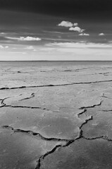 Broken soil in the bed of a salt mine, La Pampa, Argentina