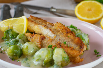 grilled fish with vegetables and sauce