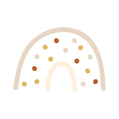 Boho rainbow element with florals. Vector illustration