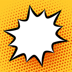 Fototapeta premium Pop art design, comic cartoon explosion on halftone background with copy space for your text. Vector illustration