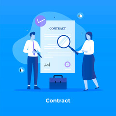 Partnership agreement contract illustration concept. Illustration for websites, landing pages, mobile applications, posters and banners.