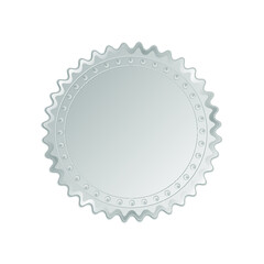 Silver award medal blank seal isolated on a white background