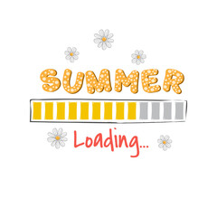 Loading progress Bar with text Summer. Vector illustration.