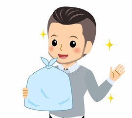 おしゃれな服装をした若者