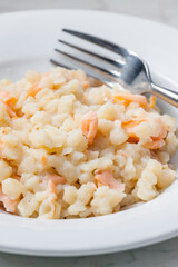halusky- small potato dumplings- with salmon