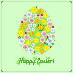 Happy Easter card. Easter egg. Colorful illustration.