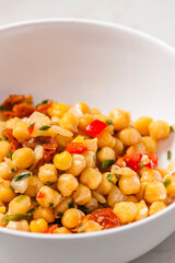 chicken peas salad with red pepper