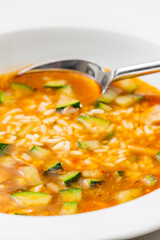 still ife of zucchini soup with rice