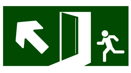 Emergency exit.
The Emergency Exit door is indicated by an arrow.
Emergency safety illustration
EPS 10